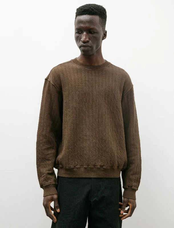 Quilted Crewneck Field Brown