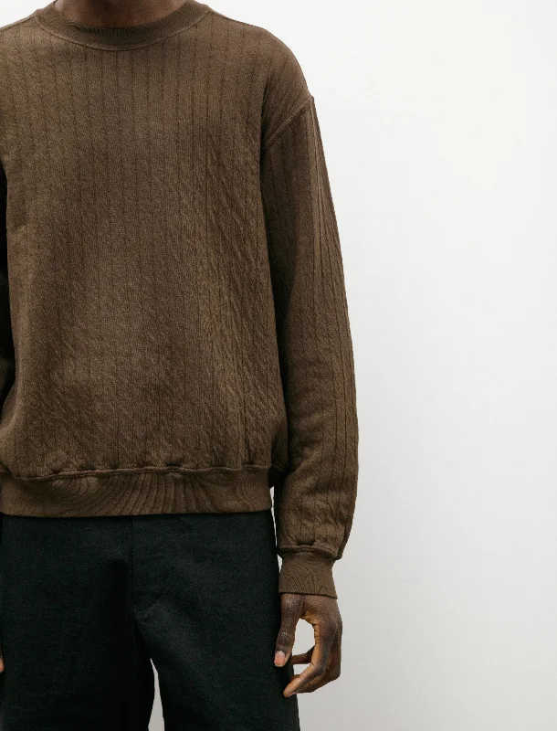 Quilted Crewneck Field Brown