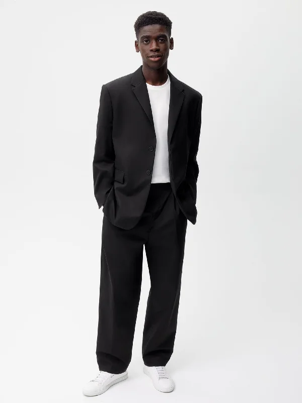 Men's Organic Cotton Oversized Tailored Blazer—black