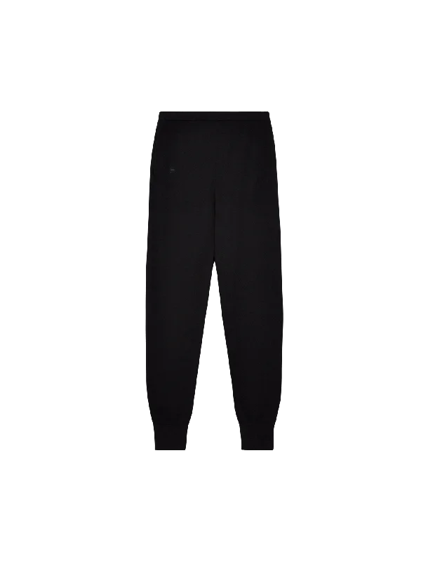 Merino Wool Track Pants—black