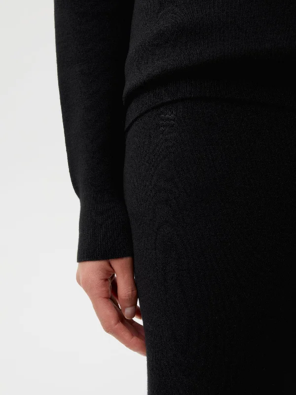 Merino Wool Track Pants—black