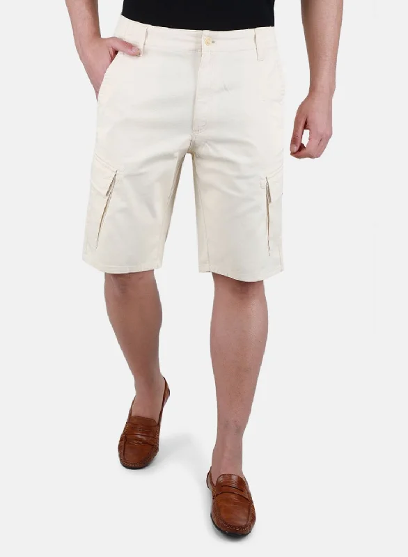 Men Beige Solid Short