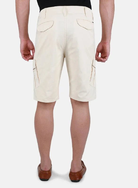 Men Beige Solid Short