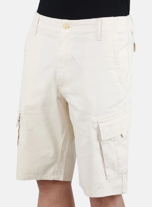 Men Beige Solid Short