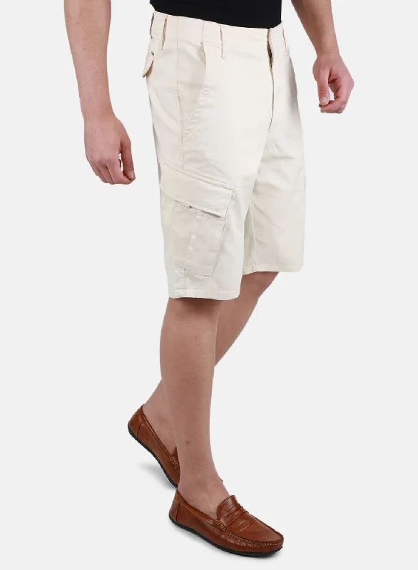 Men Beige Solid Short