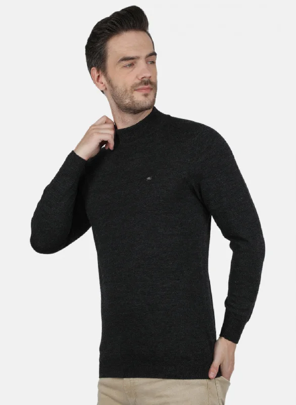 Men Grey Solid Pullover