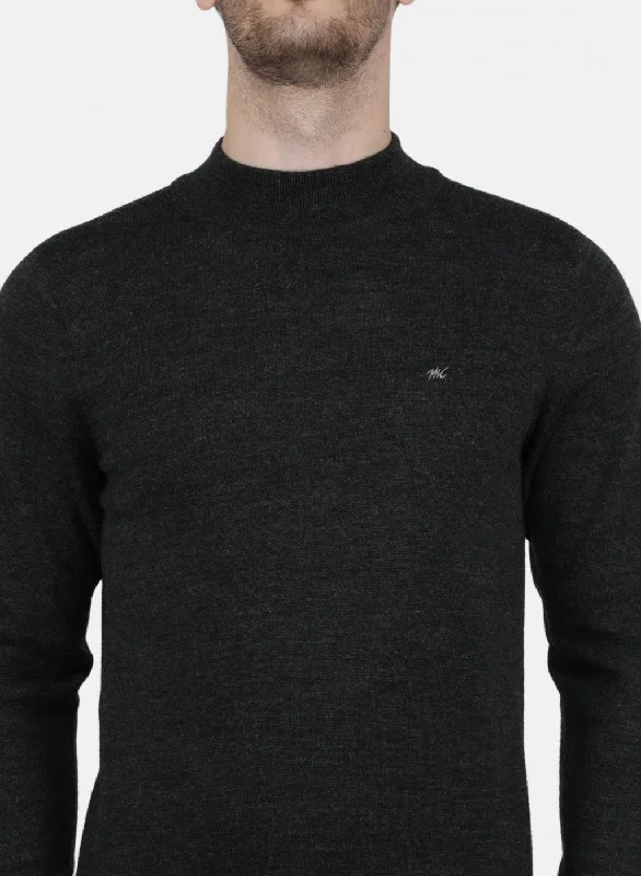 Men Grey Solid Pullover