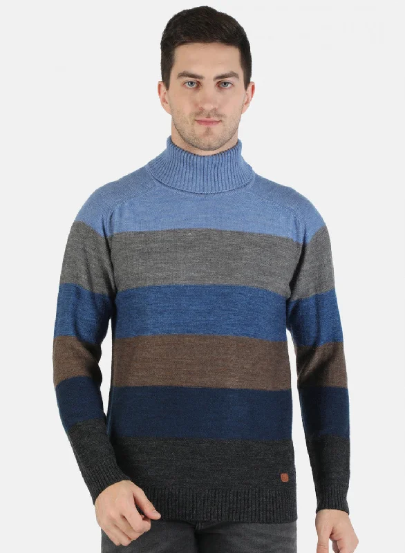 Men Multi Color Self Pullover