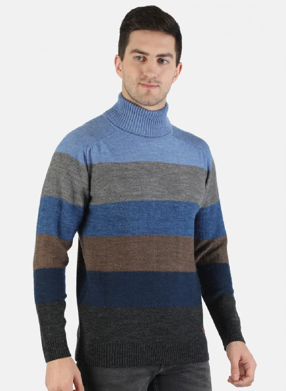 Men Multi Color Self Pullover