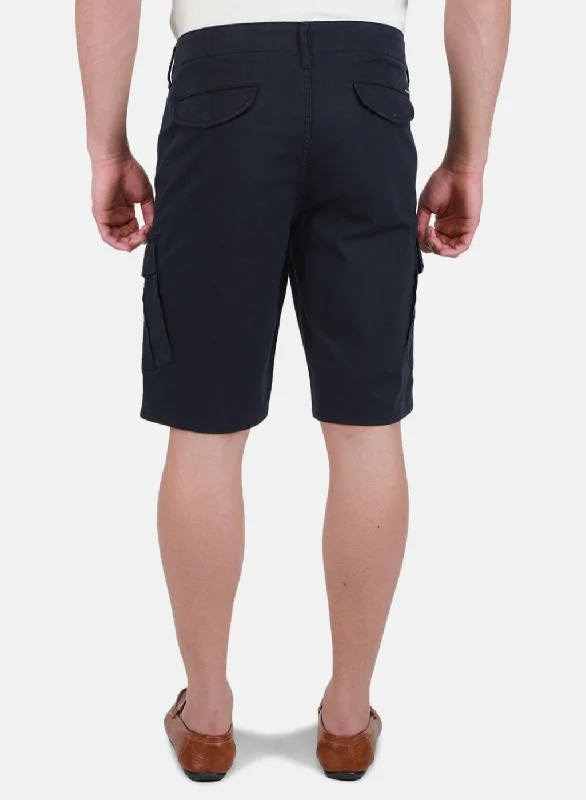 Men NAvy Blue Solid Short