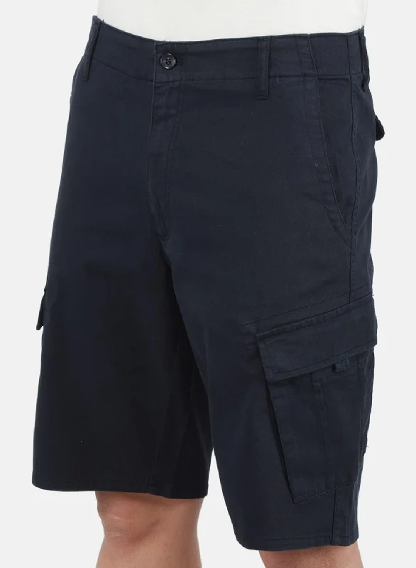 Men NAvy Blue Solid Short