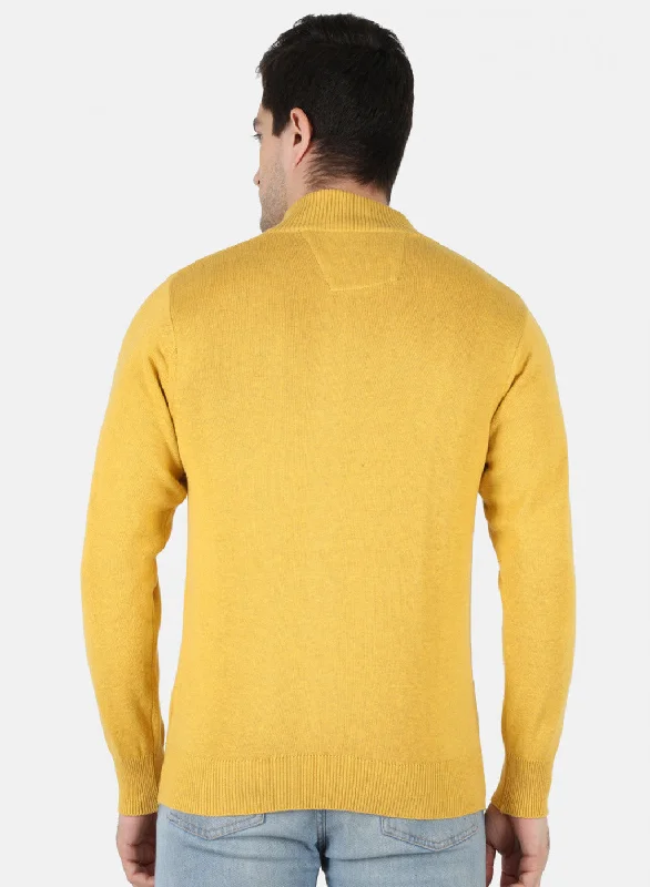 Men Yellow Solid Pullover