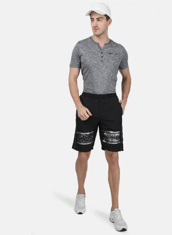 Mens Black Plain Short