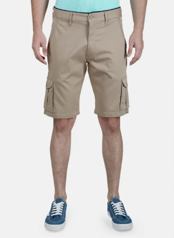 Mens Khaki Plain Shorts