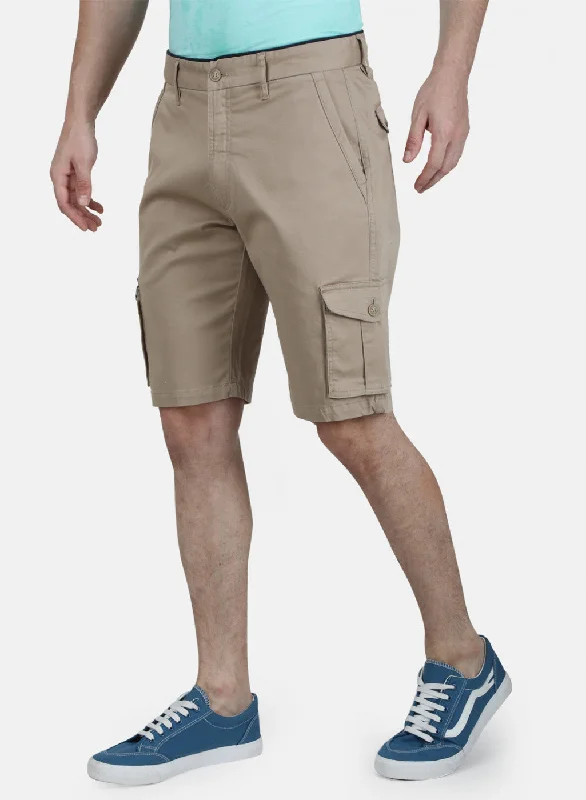 Mens Khaki Plain Shorts