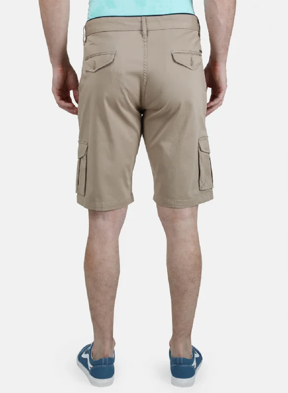 Mens Khaki Plain Shorts