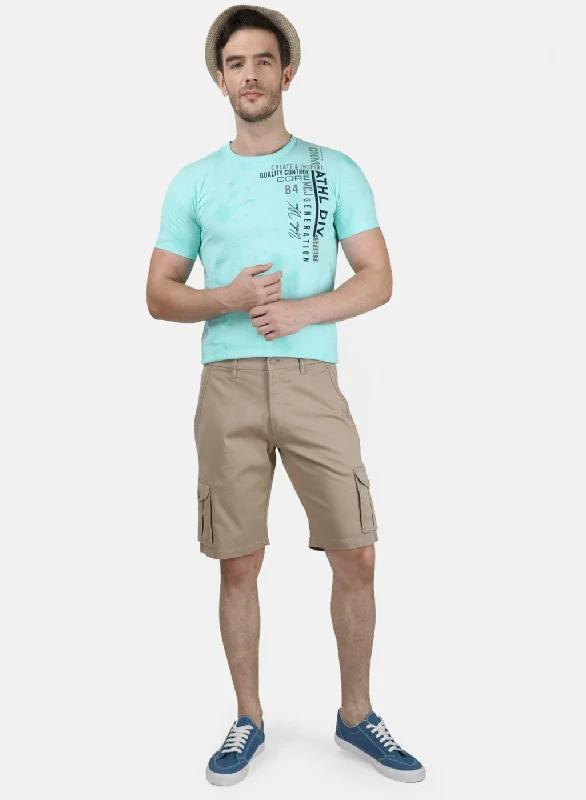 Mens Khaki Plain Shorts