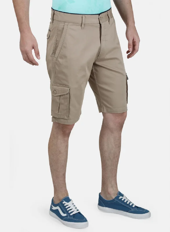 Mens Khaki Plain Shorts