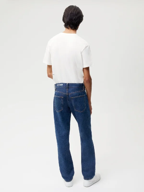 Nettle Denim Straight Leg Jeans—mid wash