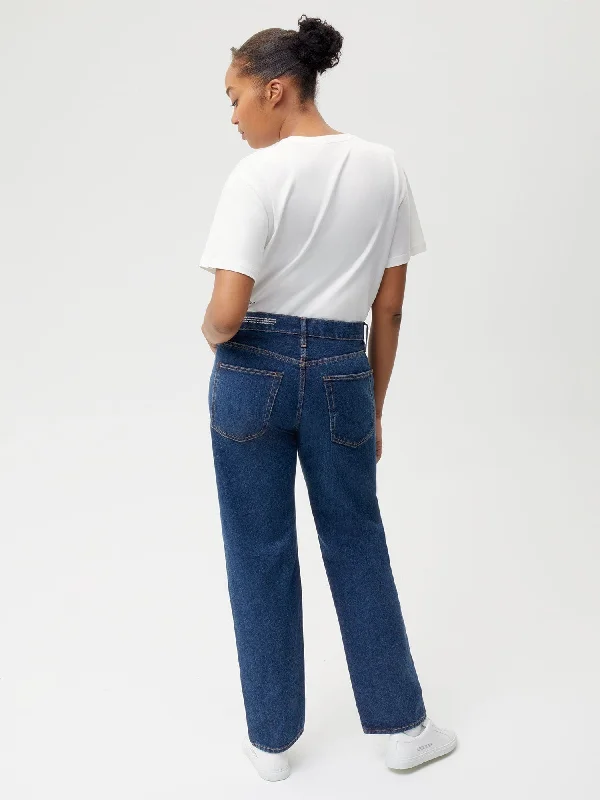 Nettle Denim Straight Leg Jeans—mid wash