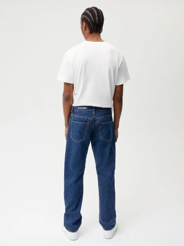 Nettle Denim Straight Leg Jeans—mid wash