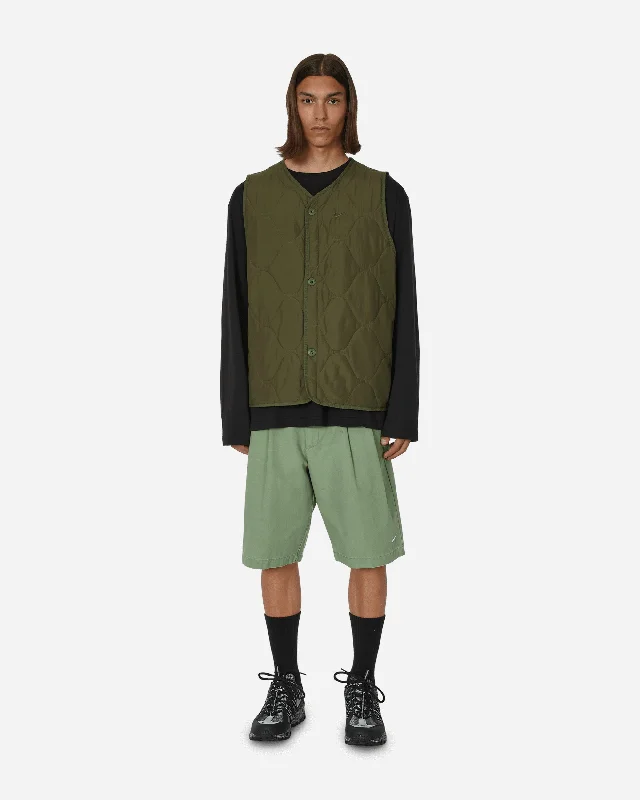 Pleated Chino Shorts Oil Green