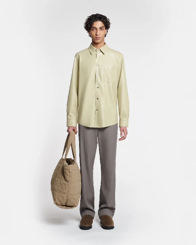 Onni - Okobor™ Alt-Leather Shirt - Pale Olive