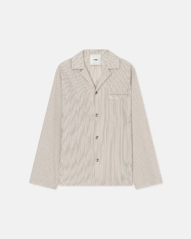 Jelmer - Striped Shirt - Caramel/ Ecru