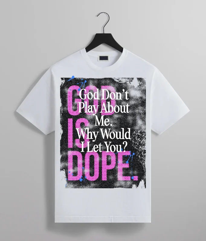 Oversized Box + Why Would I Let You Overlay Splatter Tee (White/Pink/Black)