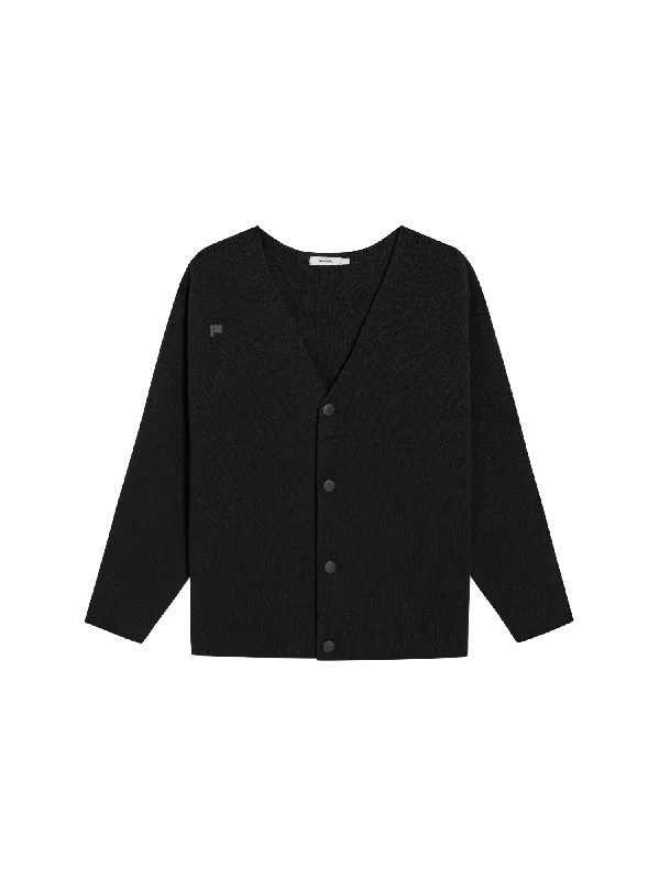 Recycled Cashmere Cardigan—black