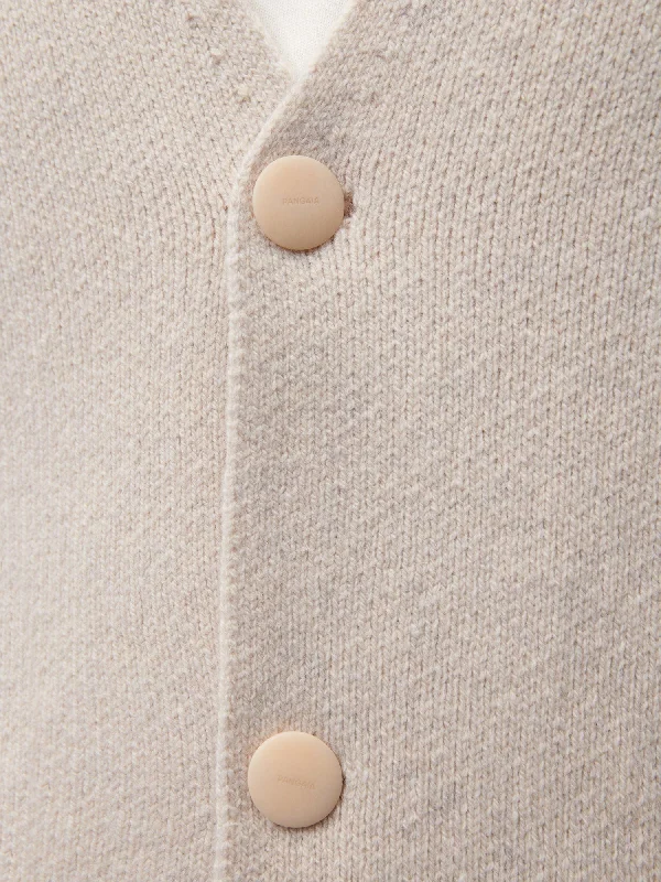 Recycled Cashmere Cardigan—oatmeal