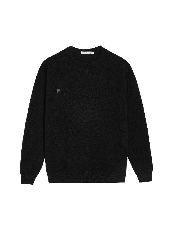 Recycled Cashmere Crewneck Sweatshirt—black