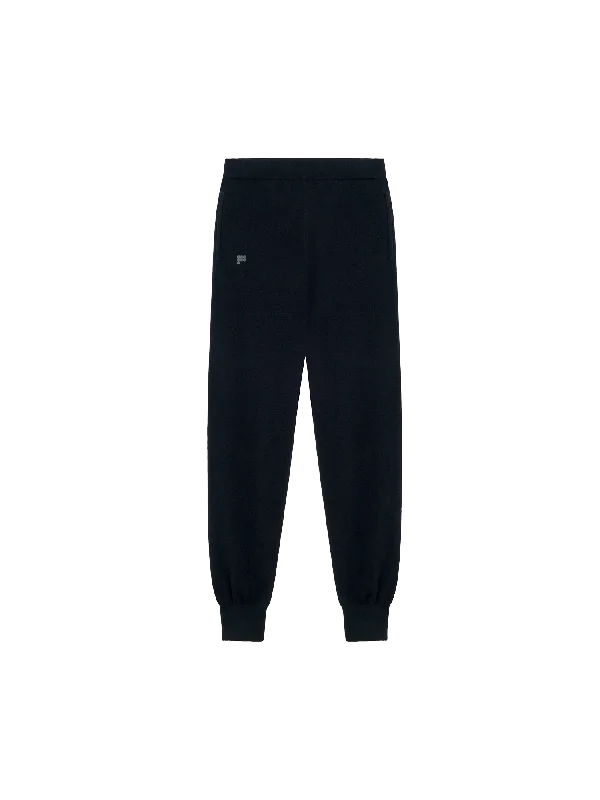 Recycled Cashmere Track Pants—black