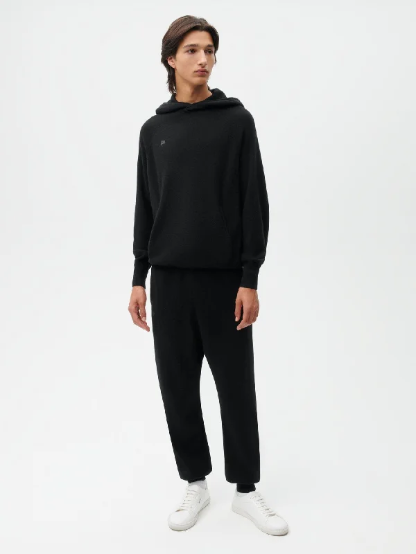 Recycled Cashmere Track Pants—black