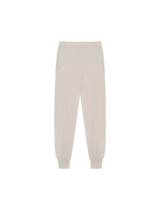 Recycled Cashmere Track Pants—oatmeal