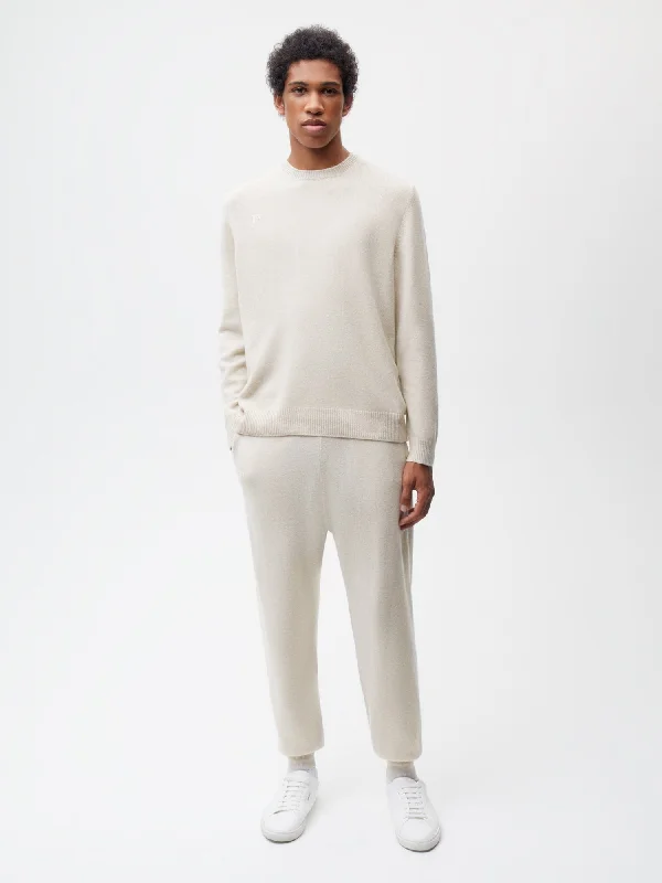 Recycled Cashmere Track Pants—oatmeal