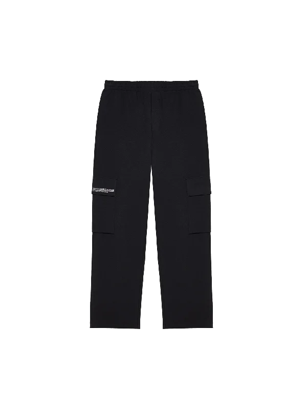 Recycled Cotton Jersey Cargo Pants—black