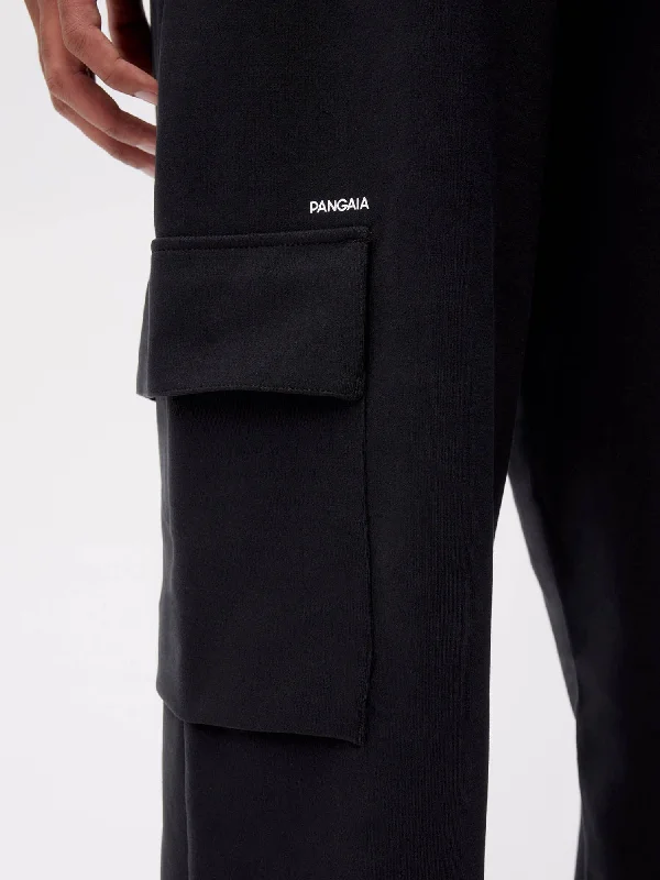 Recycled Cotton Jersey Cargo Pants—black