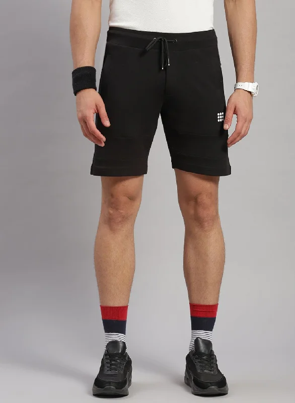 Men Black Solid Short