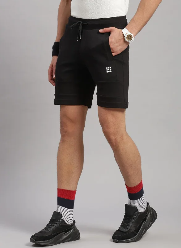 Men Black Solid Short