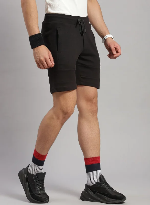 Men Black Solid Short