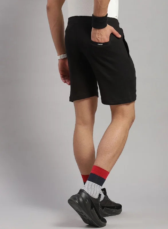 Men Black Solid Short