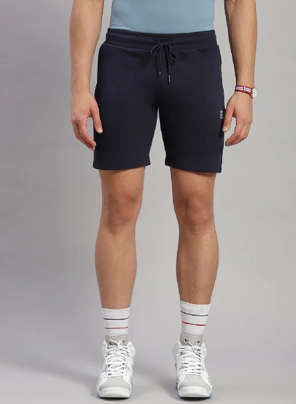 Men NAvy Blue Solid Short