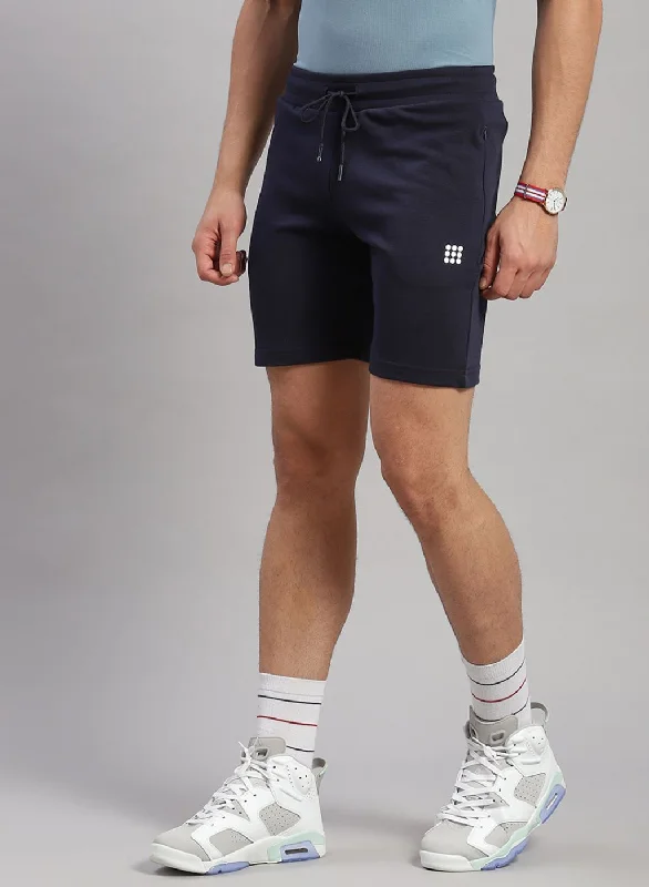 Men NAvy Blue Solid Short