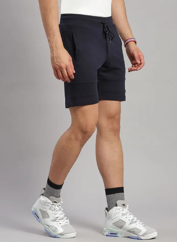 Men NAvy Blue Solid Short