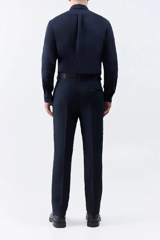 Simons Pant in Black Wool Silk Cady