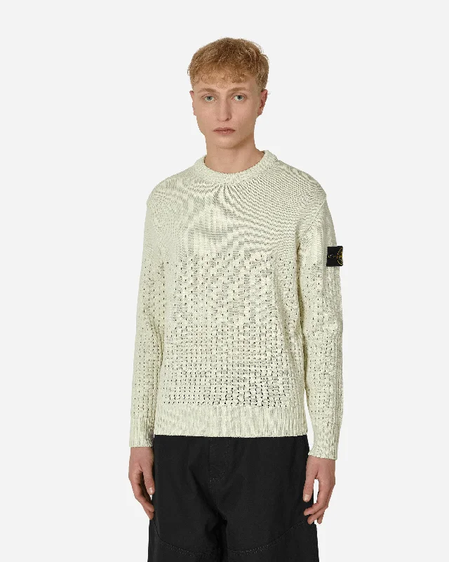 Perforated Crewneck Sweater Green