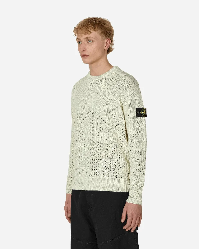 Perforated Crewneck Sweater Green