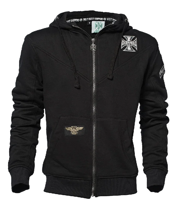 WEST COAST CHOPPERS OG CLASSIC PANEL ZIP HOODY - Black