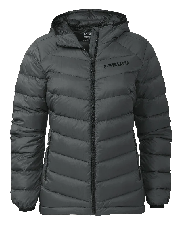 Women's Super Down LT Hooded Jacket | Gunmetal